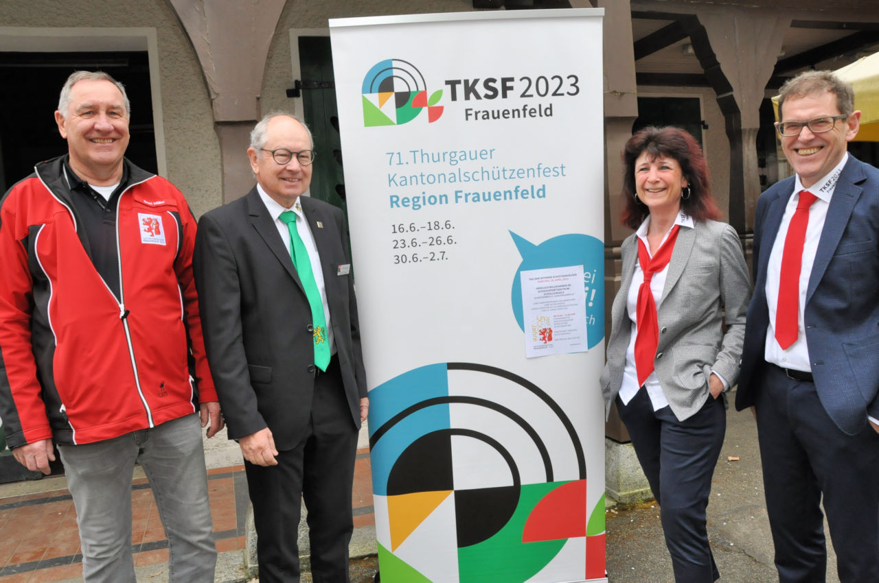 Ernst Müller, Verwalter Schiesssportzentrum Schollenholz, Frauenfeld;
Werner Künzler, Präsident TKSV;
Conny Brunschwiler, Präsidentin Trägerverein TKSF2023;
Dr. Jakob Stark, OK-Präsident TKSF2023